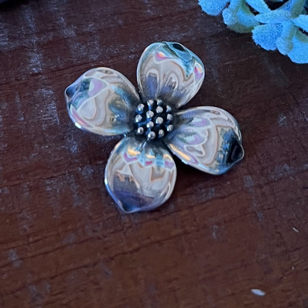 Retired silver Flower Brooch